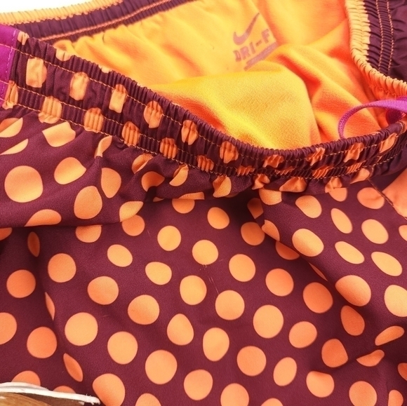 Nike Dry Fit Orange Purple Dot Stripe Women's Shorts Sz M - Picture 5 of 11